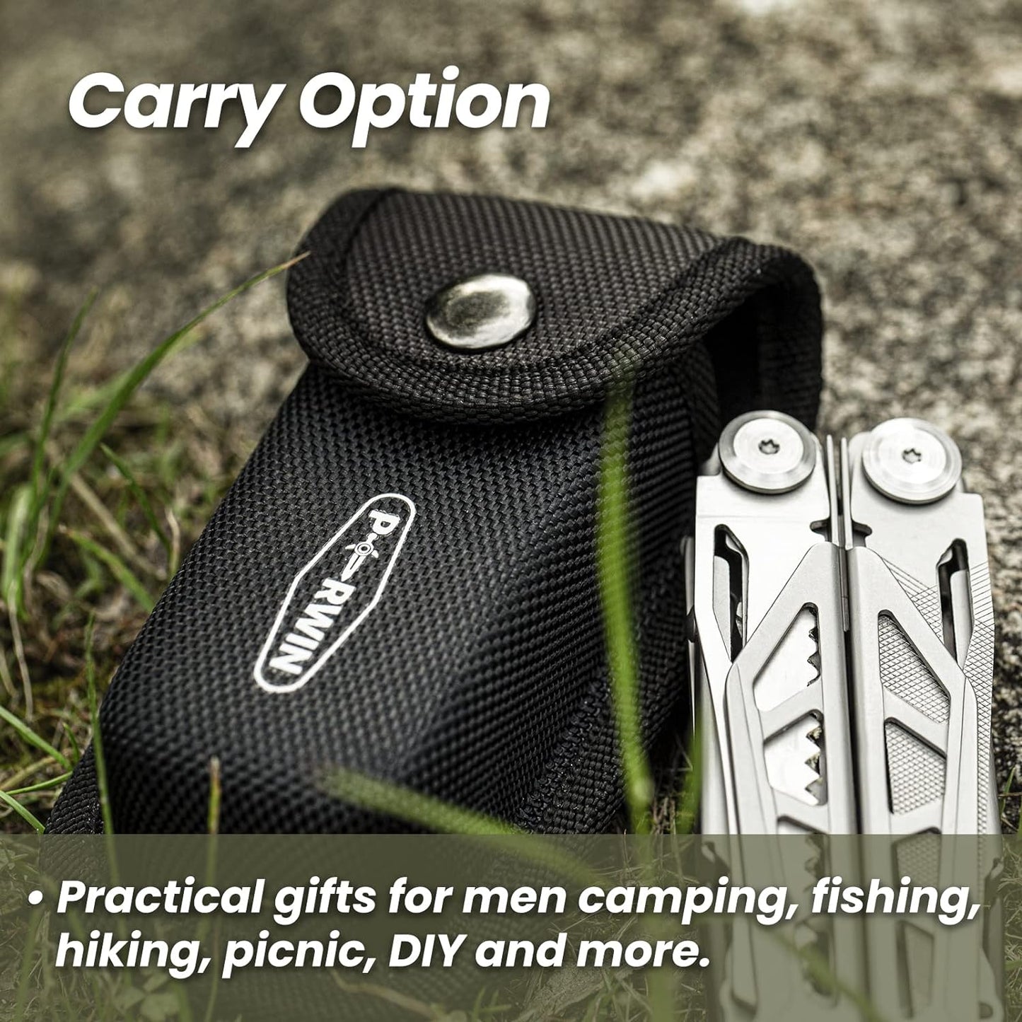 Multitool, 17-In-1 Stainless Steel Multi Tool Pliers with Self-Locking, Pocket Knife, Nylon Sheath, Professional (EDC) Multi-Tool for Survival, Camping and Hunting, Hiking, Gifts for Men