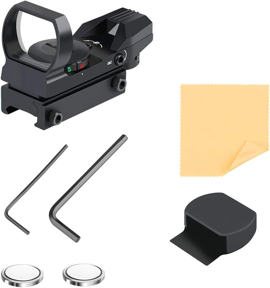 Reflex Sight - Adjustable Reticle (4 Styles) Both Red and Green in One Sight!