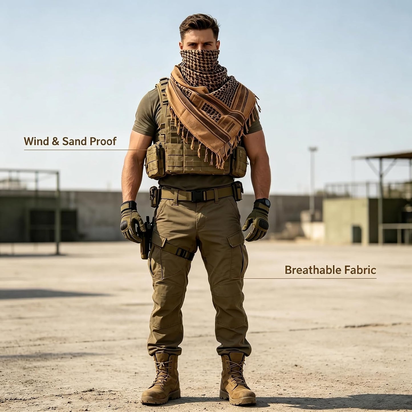 Shemagh Tactical Desert Scarf 100% Cotton 