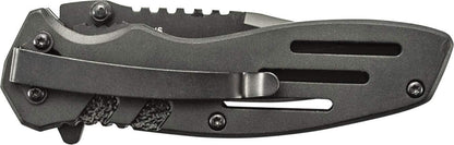Accessories Extreme Ops SWA24S 7.1In S.S. Folding Knife with 3.1In Serrated Clip Point Blade and Aluminum Handle for Outdoor
