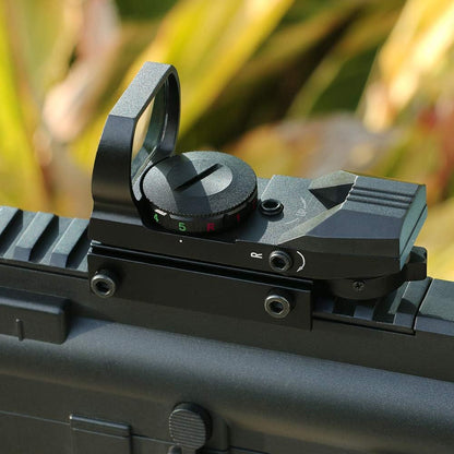 Reflex Sight - Adjustable Reticle (4 Styles) Both Red and Green in One Sight!