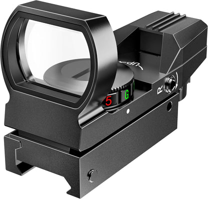 Reflex Sight - Adjustable Reticle (4 Styles) Both Red and Green in One Sight!