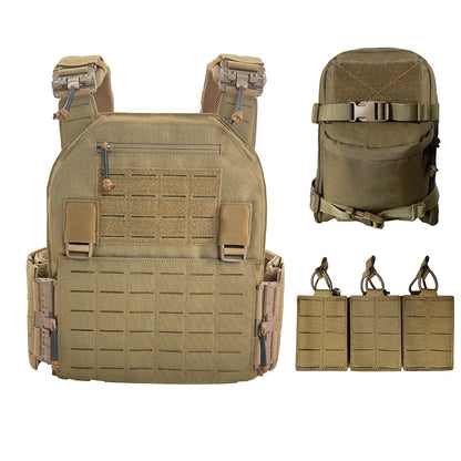 UT-ZH02 Nylon Quick Release Adjustable Laser Cutting Vest with Hydration Backpack and Triple Magazine Pouch Tatcial Combat Set