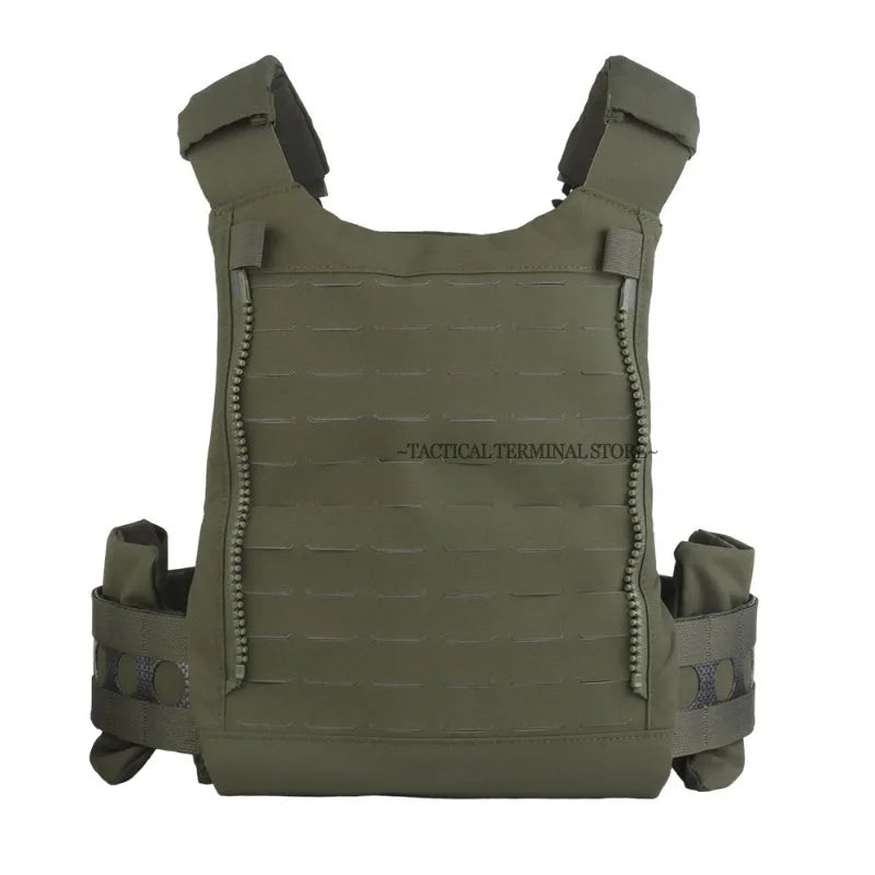 V5 FCPC Tactical Vest Ferro Plate Carrier Hunting Portable MOLLE Airsoft Triple Magazine Pouch with Zip on Back Panel Banger