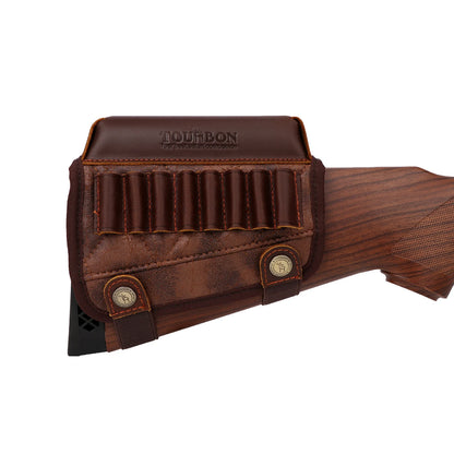 Leather Cheek Rest Riser Gun Buttstock with Rifle Cartridges 243 WIN 270 WIN 308 WIN 