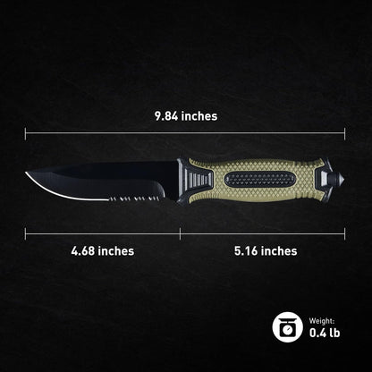 10" Fixed Blade Tactical Knives with Sheath and Clip