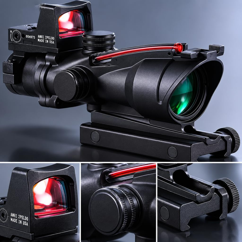 4X32 Style Sight Red Fiber Dot Sight Optics Mini Red Dot Aluminum Black