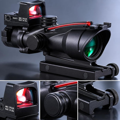 4X32 Style Sight Red Fiber Dot Sight Optics Mini Red Dot Aluminum Black