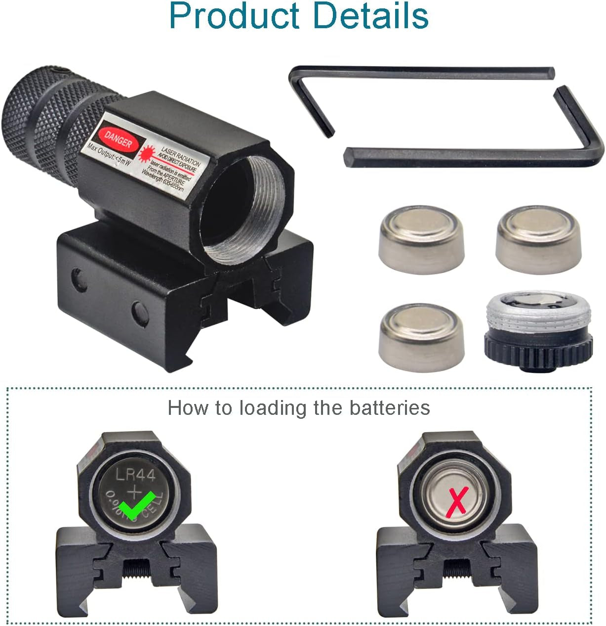 Compact Tactical Red/Green Laser Sight With Picatiny Support