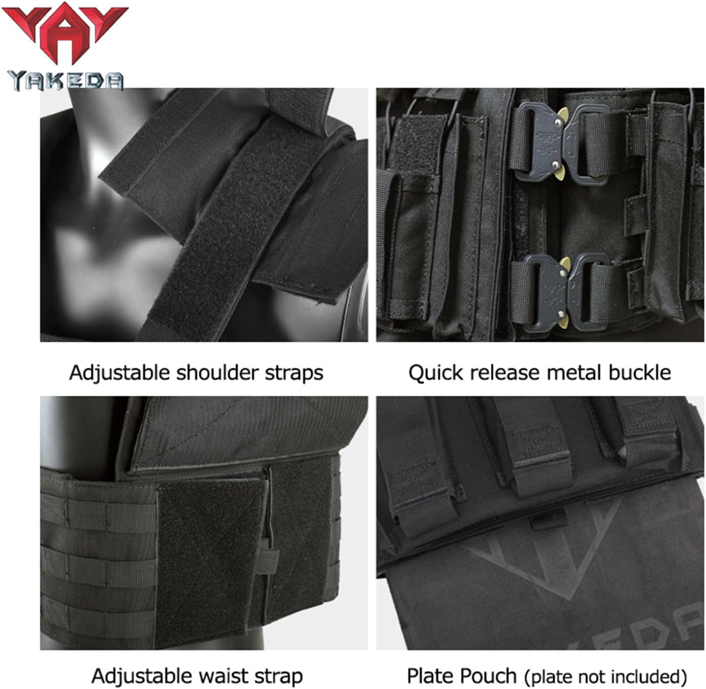 YAKEDA Tactical Training Vest with PALS System 