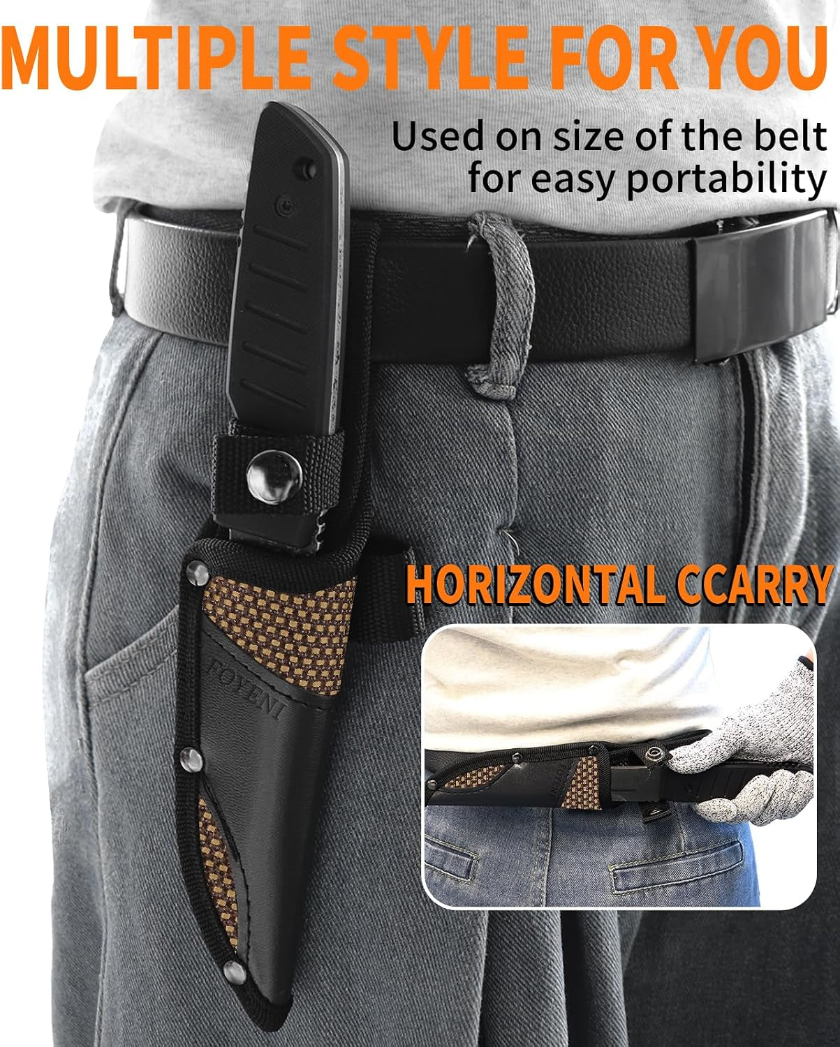 Hunting Knife with Sheath 9.8-Inch Full Tang Fixed Blade Tactical Knife with G10 Handle 