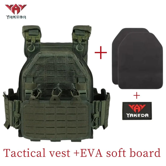 YAKEDA Tactical Vest 6094 Fast Detachable Light Laser Cut Outdoor Hunting Black Gear Carry Vest of High Quality