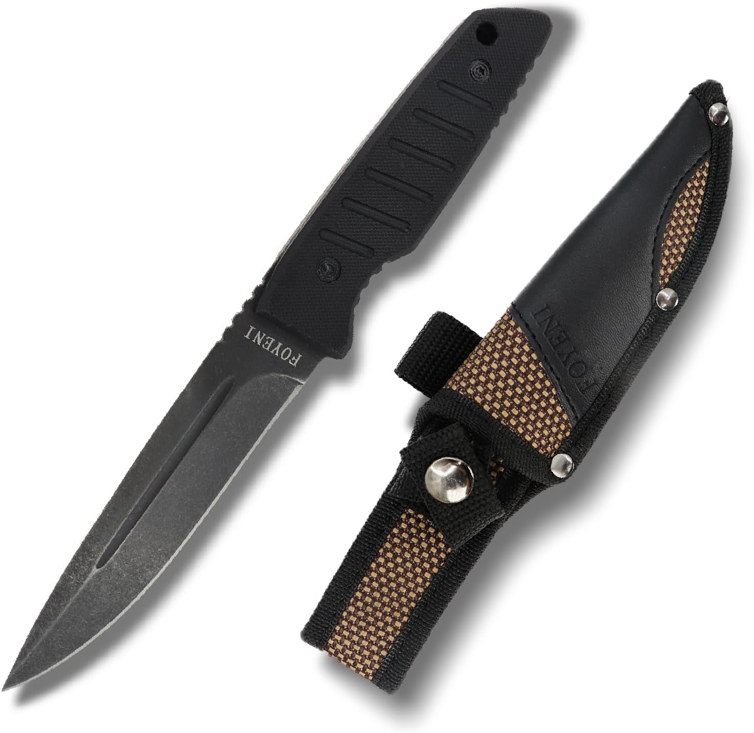 Hunting Knife with Sheath 9.8-Inch Full Tang Fixed Blade Tactical Knife with G10 Handle 