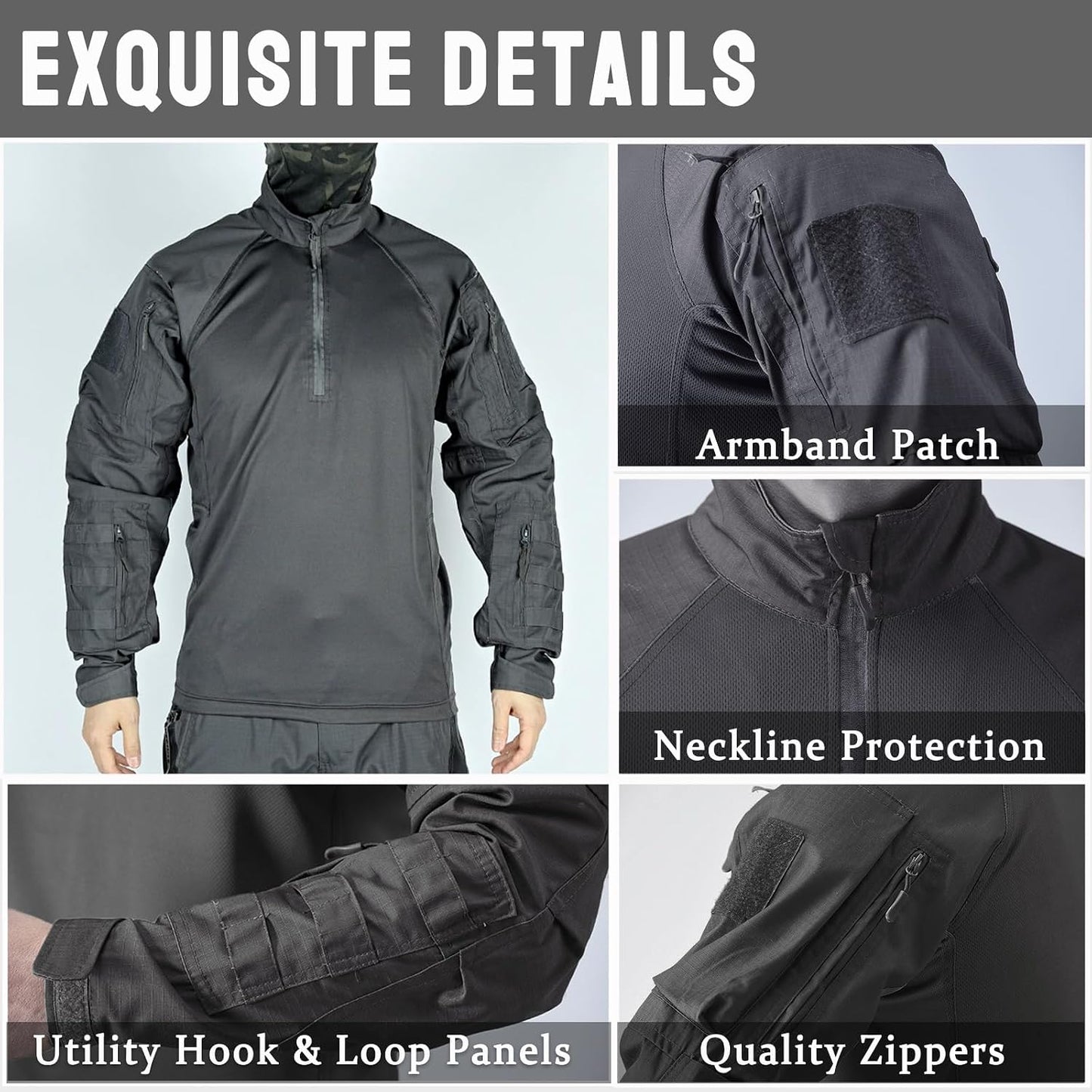 Breathable Long Sleeve BDU T-Shirt Top for Outdoor Sports