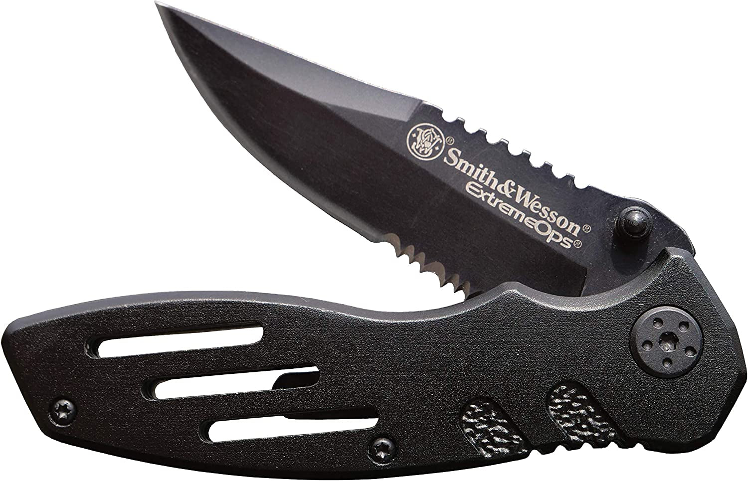 Accessories Extreme Ops SWA24S 7.1In S.S. Folding Knife with 3.1In Serrated Clip Point Blade and Aluminum Handle for Outdoor