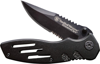 Accessories Extreme Ops SWA24S 7.1In S.S. Folding Knife with 3.1In Serrated Clip Point Blade and Aluminum Handle for Outdoor