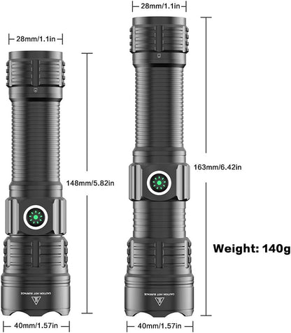 Tactical Flashlight Type-C USB Rechargeable 6000 Lumens Waterproof For Picatiny Rails