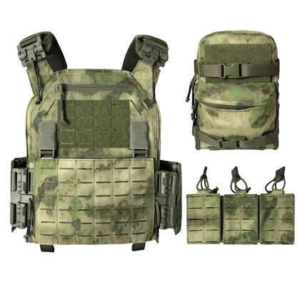 UT-ZH02 Nylon Quick Release Adjustable Laser Cutting Vest with Hydration Backpack and Triple Magazine Pouch Tatcial Combat Set