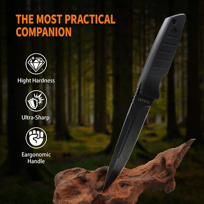 Hunting Knife with Sheath 9.8-Inch Full Tang Fixed Blade Tactical Knife with G10 Handle 
