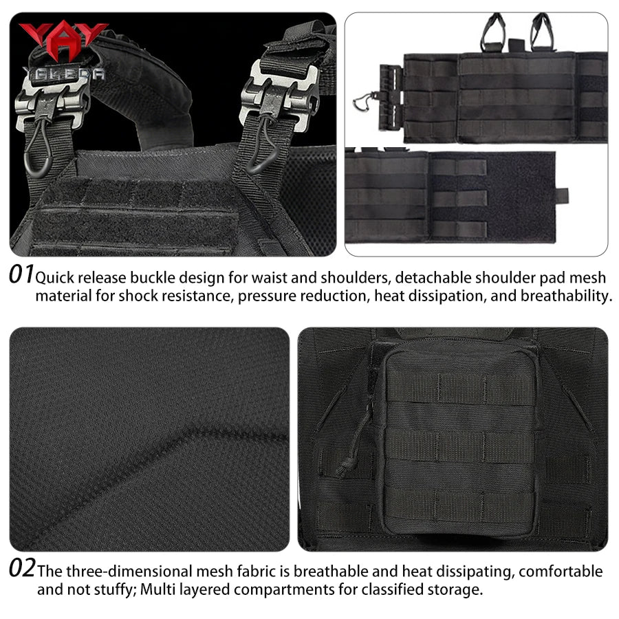 YAKEDA Quick Disassembly Training Vest, Outdoor Equipment, Training Vest, CS Training Equipment