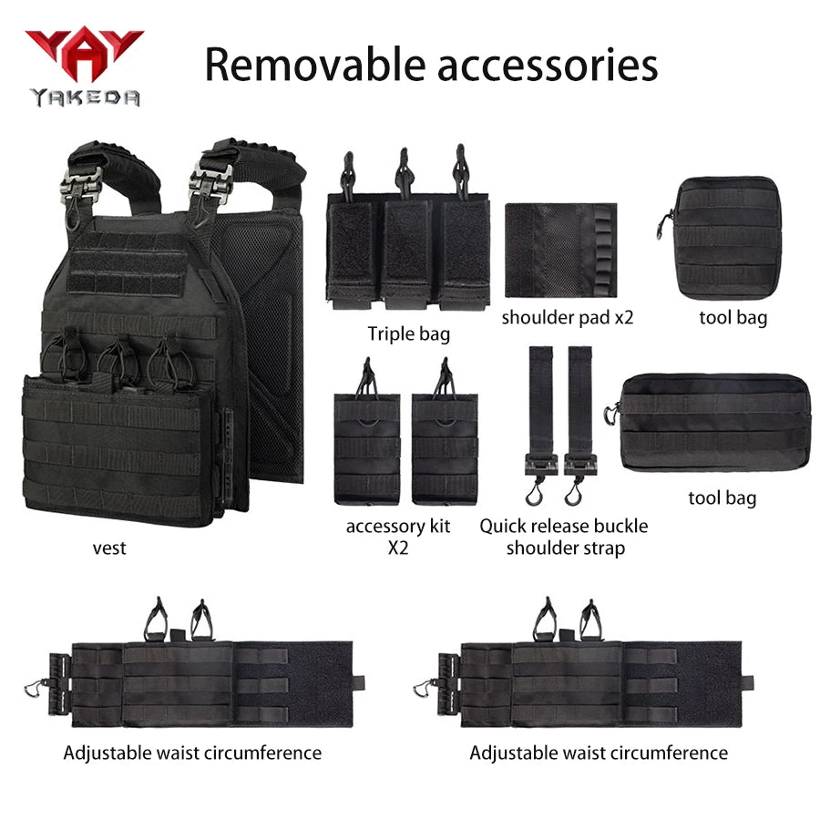 YAKEDA Quick Disassembly Training Vest, Outdoor Equipment, Training Vest, CS Training Equipment