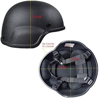 Tactical Airsoft Paintball MICH 2000 Helmet with Side Rail & NVG Mount