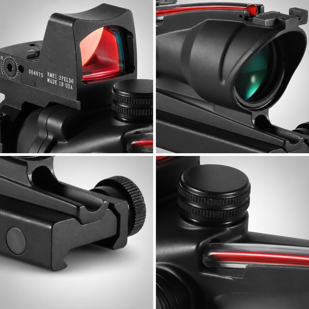 4X32 Style Sight Red Fiber Dot Sight Optics Mini Red Dot Aluminum Black