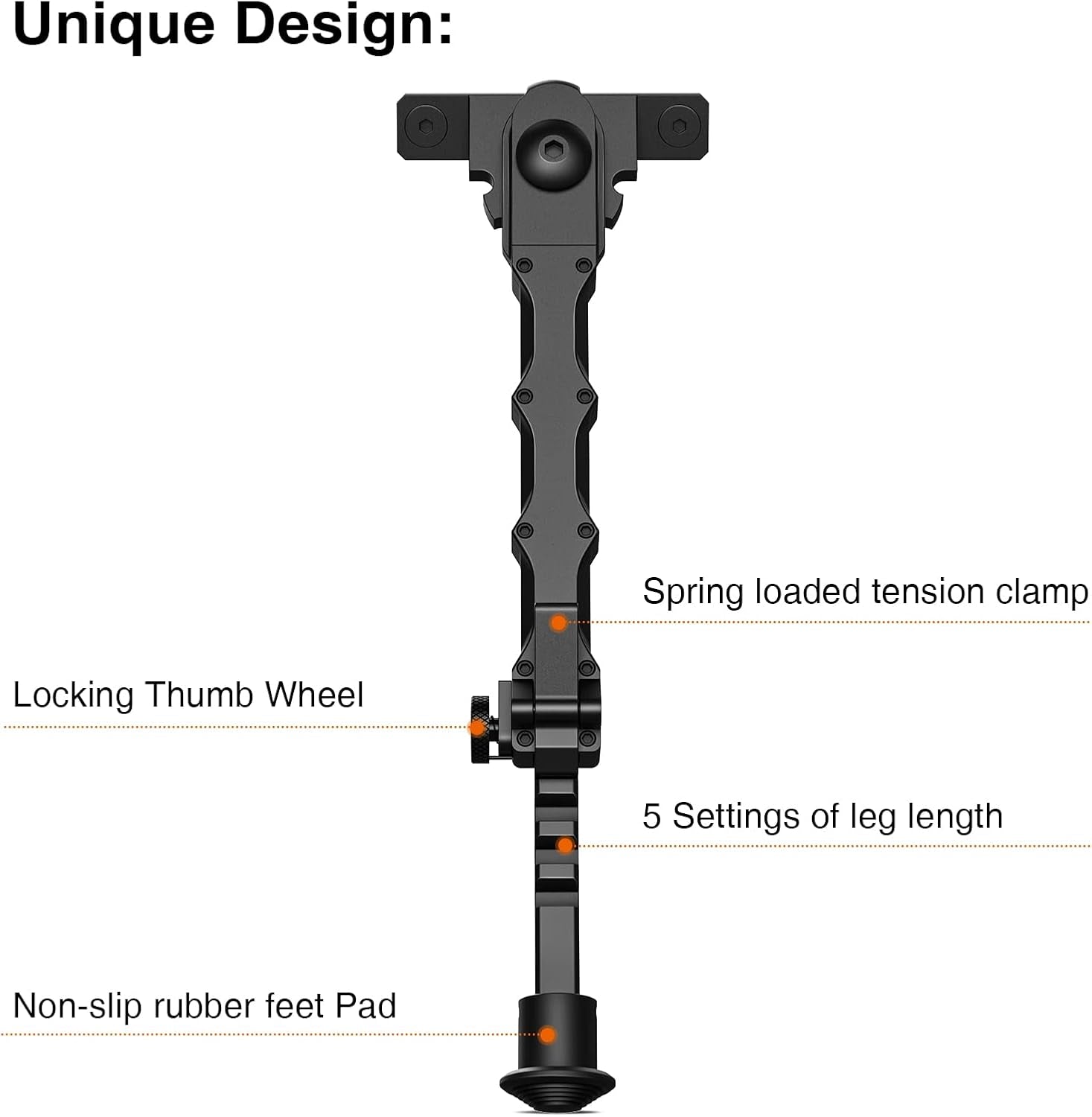 7.5-9 Inches Rifle Bipod For Picatiny Rails