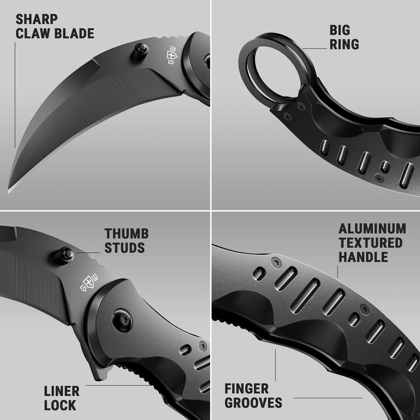 Tactical Spring Assisted Pocket Knife - Karambit Folding Knives for Men - Folding Sharp Tiger Claw Blade - Best Combat Tool for Hunting Military Camping Self Defense EDC - Birthday Mens Gifts X-42