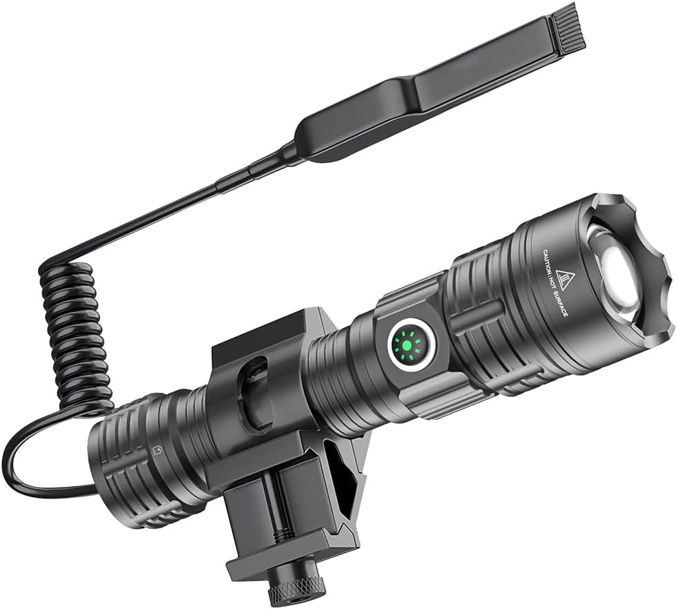 Tactical Flashlight Type-C USB Rechargeable 6000 Lumens Waterproof For Picatiny Rails