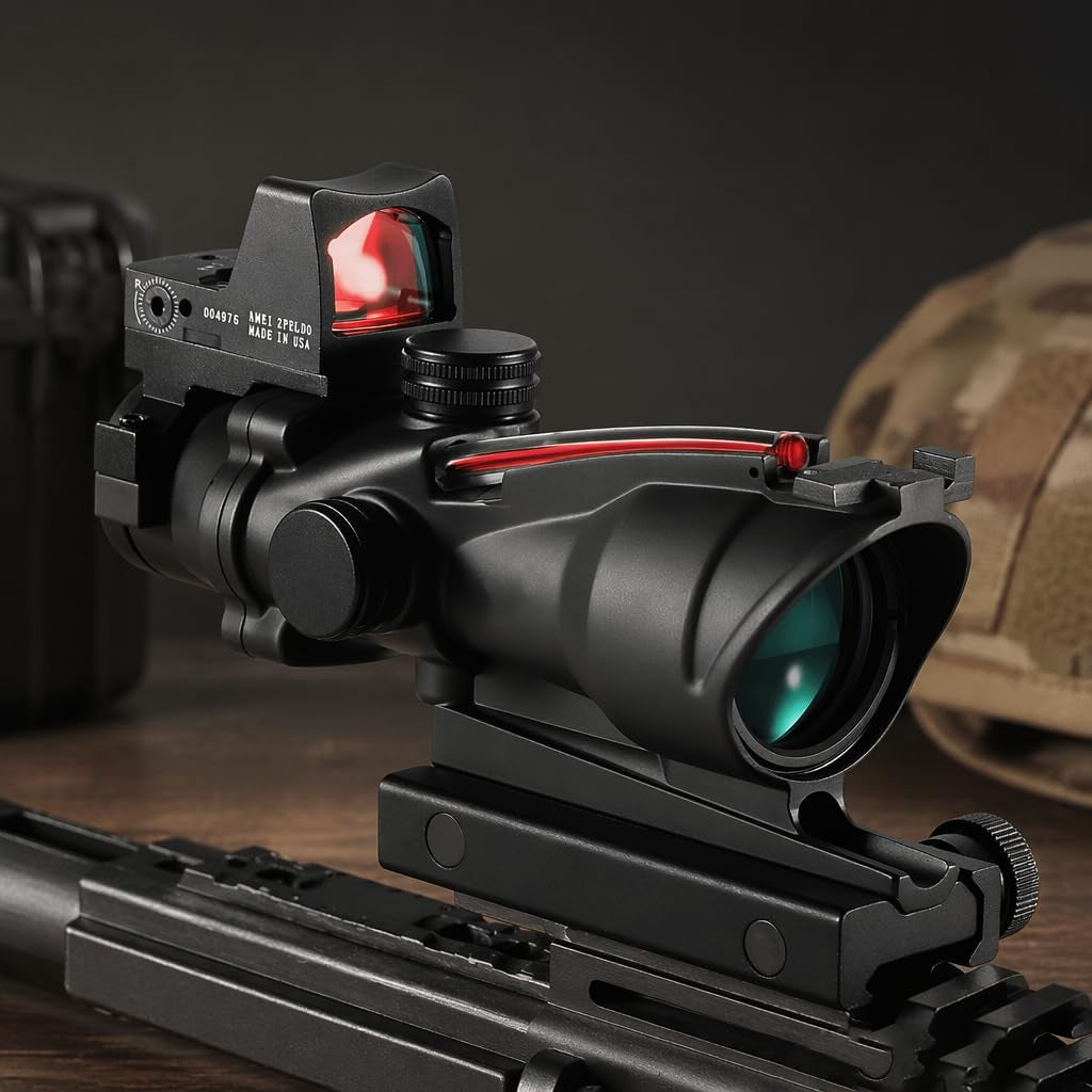 4X32 Style Sight Red Fiber Dot Sight Optics Mini Red Dot Aluminum Black