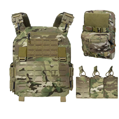 UT-ZH02 Nylon Quick Release Adjustable Laser Cutting Vest with Hydration Backpack and Triple Magazine Pouch Tatcial Combat Set