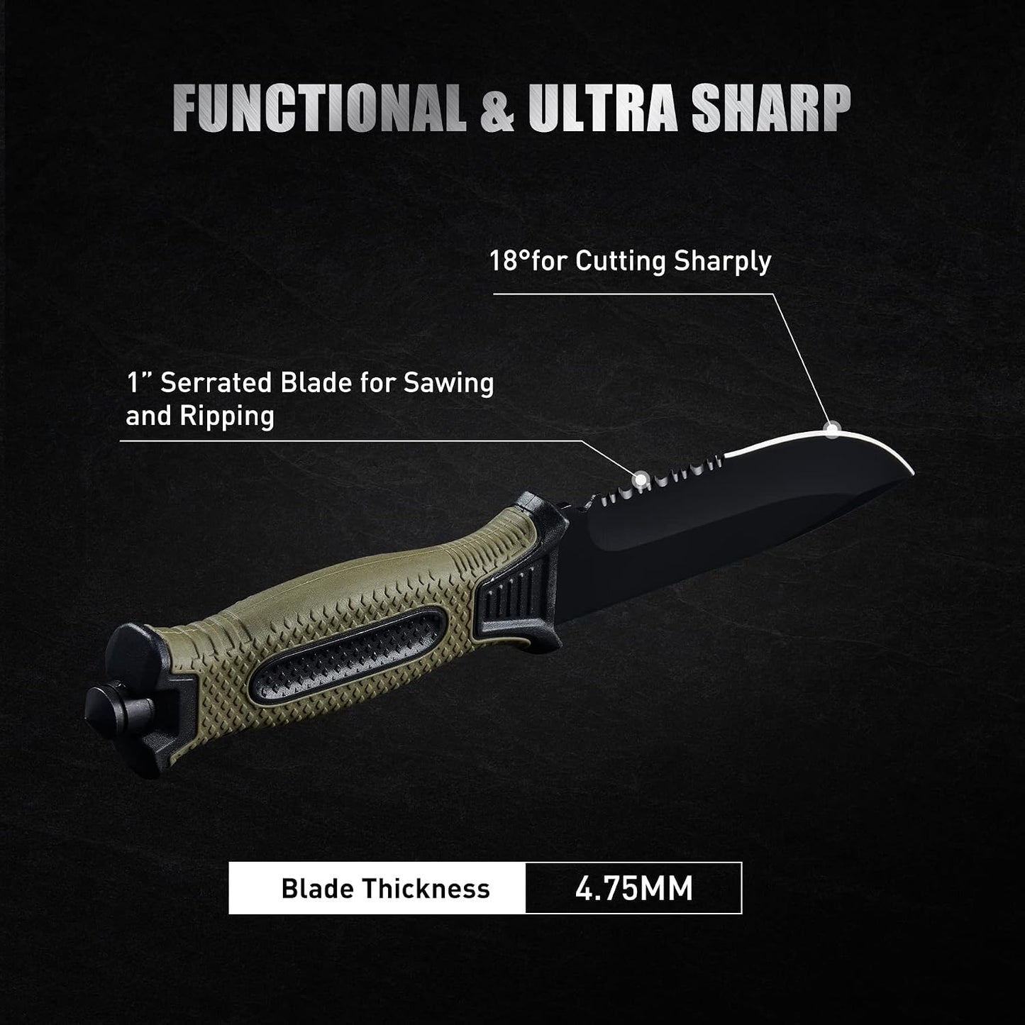 10" Fixed Blade Tactical Knives with Sheath and Clip
