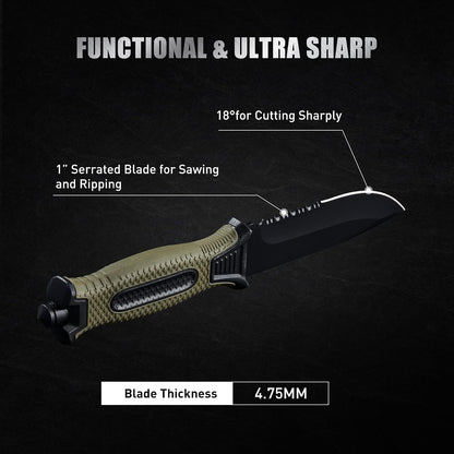 10" Fixed Blade Tactical Knives with Sheath and Clip