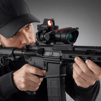 4X32 Style Sight Red Fiber Dot Sight Optics Mini Red Dot Aluminum Black