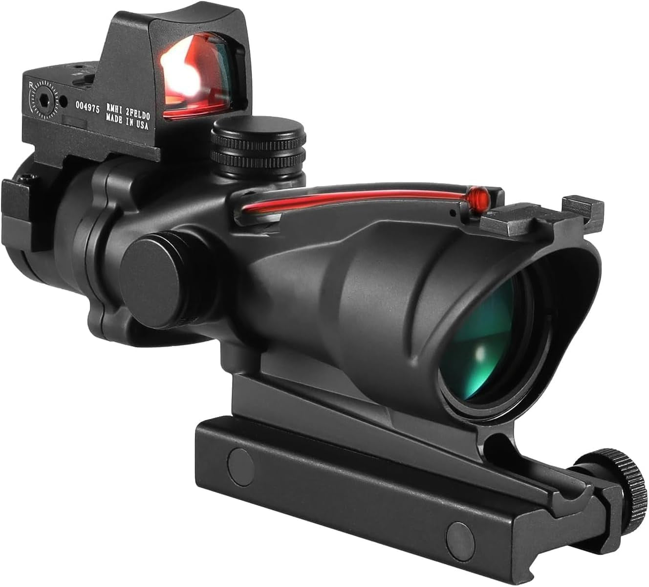 4X32 Style Sight Red Fiber Dot Sight Optics Mini Red Dot Aluminum Black