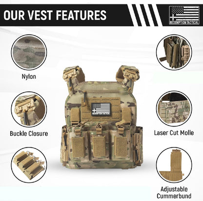 Redemption Crusader 2.0 Tactical Vest with Quick Release Buckles 
